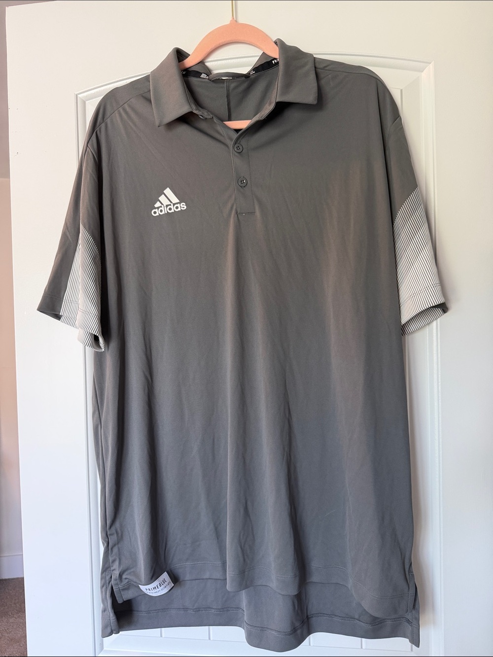 NWT Adidas Primeblue Gray Polo